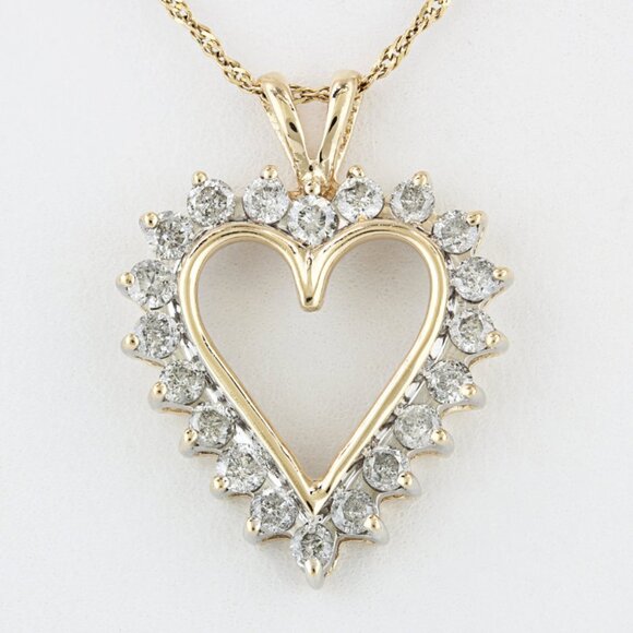 10KYG Diamond Heart Pendant Anniversary Love Gift by JBDM